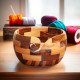 Handmade Wooden Yarn Bowl for Knitting Crochet Accessory