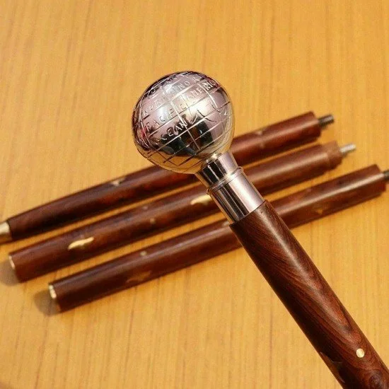 Thor Instruments Nautical Walking Stick Brass Cane Wooden Nautical