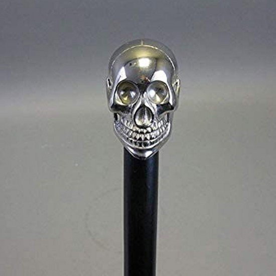 Walking Stick with Skull Handle Made of Solid Brass Walking Cane for Wedding Ceremony Designer Brass Skull Head Handle Black Stick