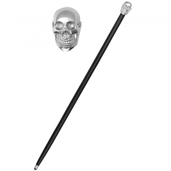 Walking Stick with Skull Handle Made of Solid Brass Walking Cane for Wedding Ceremony Designer Brass Skull Head Handle Black Stick