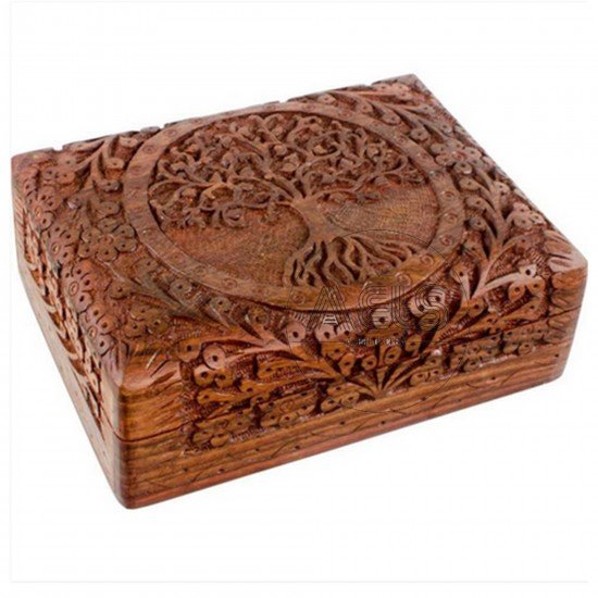 Tree of Life - Handmade Wooden Urn Box | Beautiful Hardwood Funeral Cremation Ash Urn Memorial Box