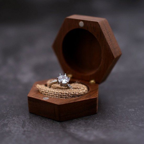 Engrave Ring box | HANDMADE Wood ring box | Rustic ring box | Engagement ring box | Secret ring box | Unique ring box | Valentine Gift