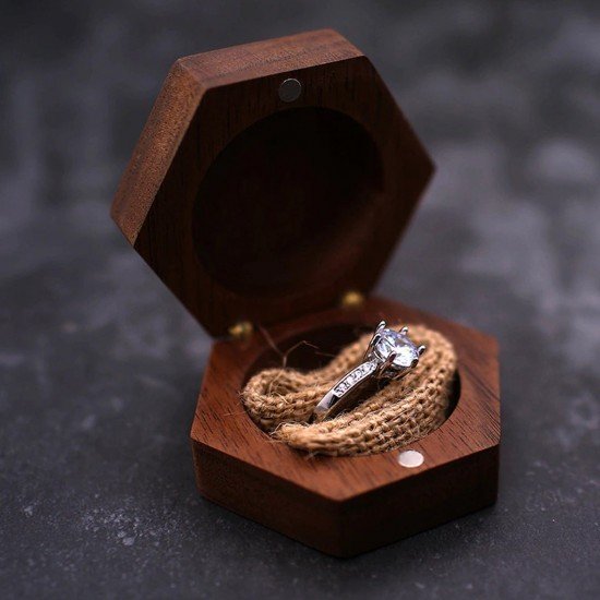 Engrave Ring box | HANDMADE Wood ring box | Rustic ring box | Engagement ring box | Secret ring box | Unique ring box | Valentine Gift